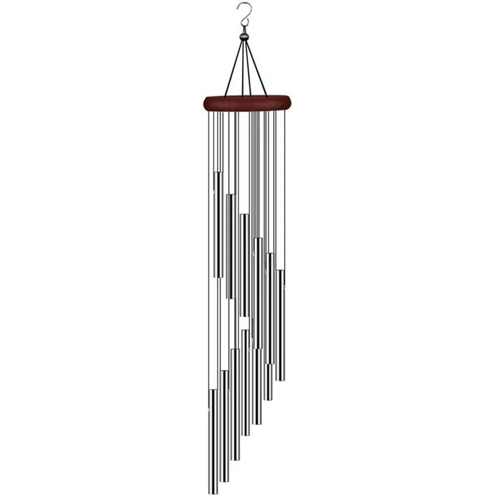 12-Tube Aluminum Wind Chimes with Pine Wood