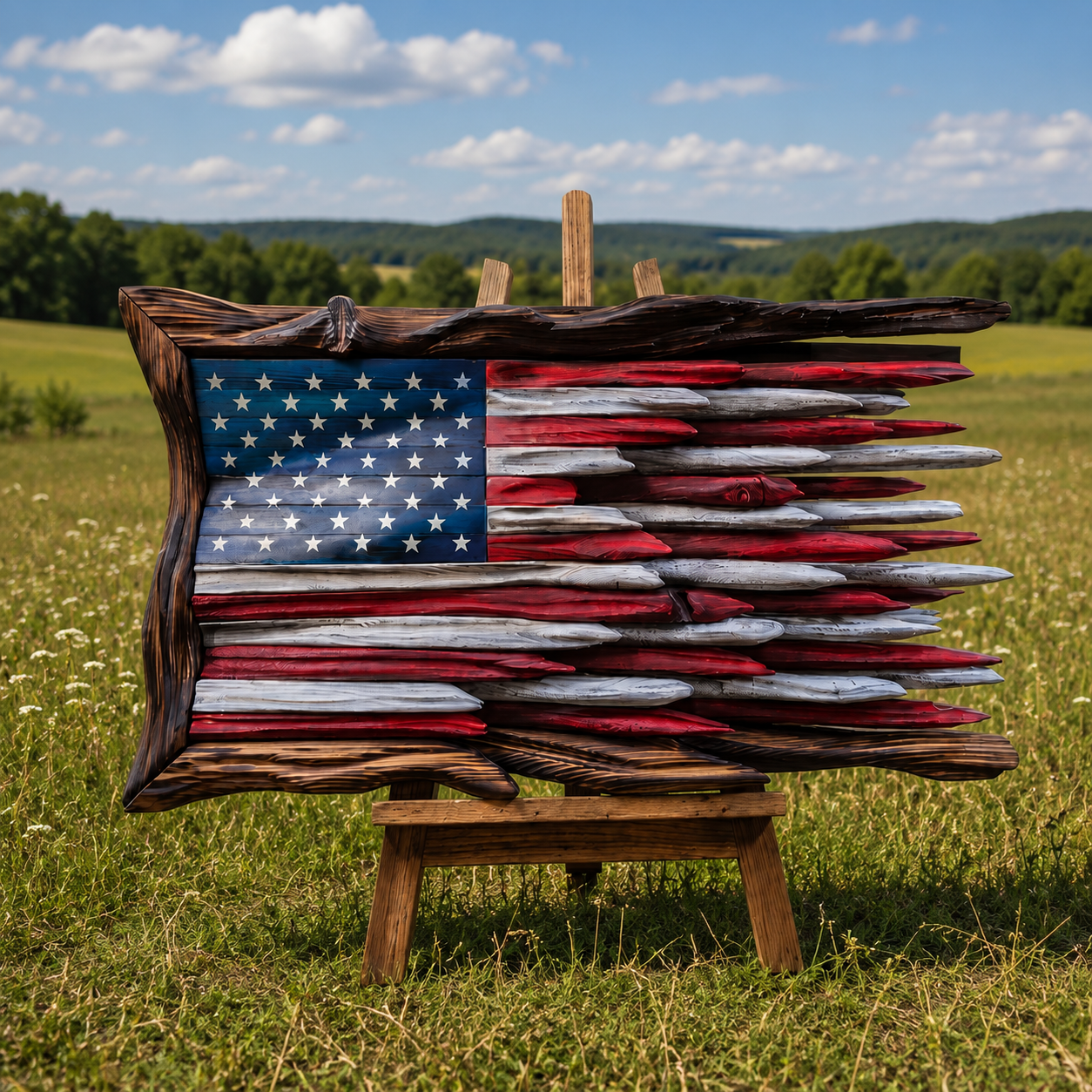 Wooden American Flag