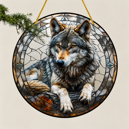 Wild Spirit Wolf Suncatcher