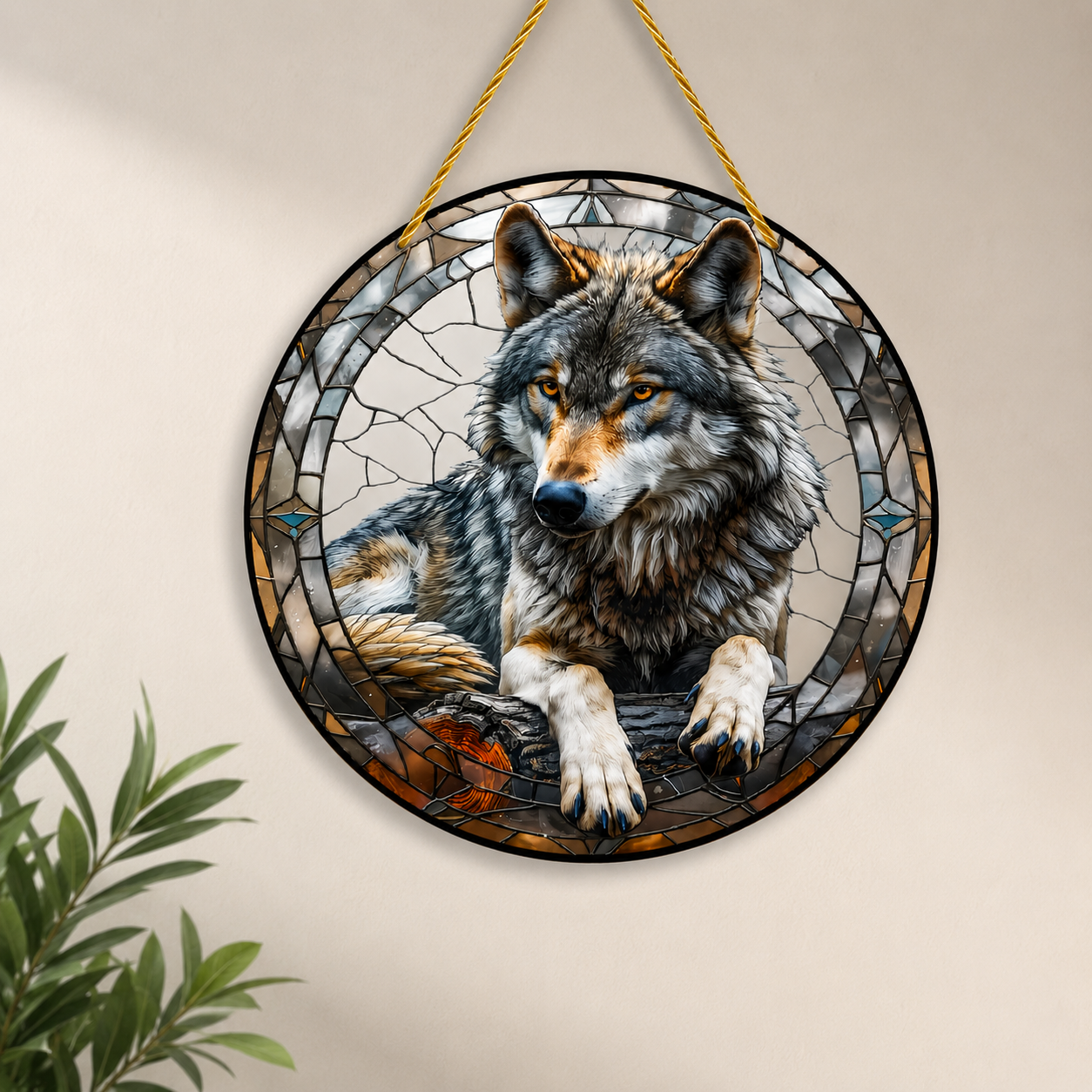 Wild Spirit Wolf Suncatcher