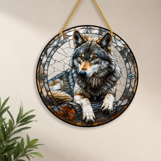 Wild Spirit Wolf Suncatcher