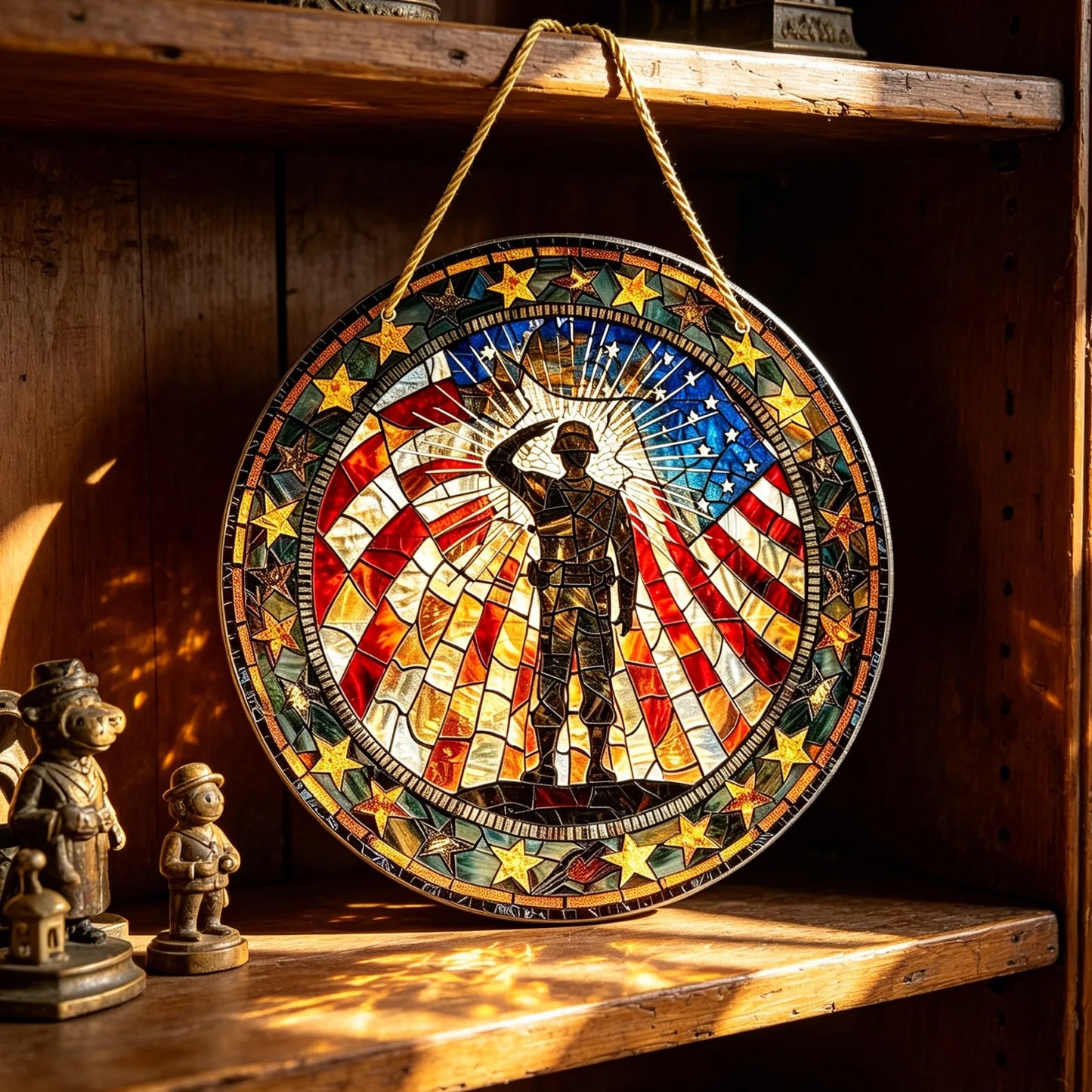 Patriotic Soldier Acrylic Suncatcher