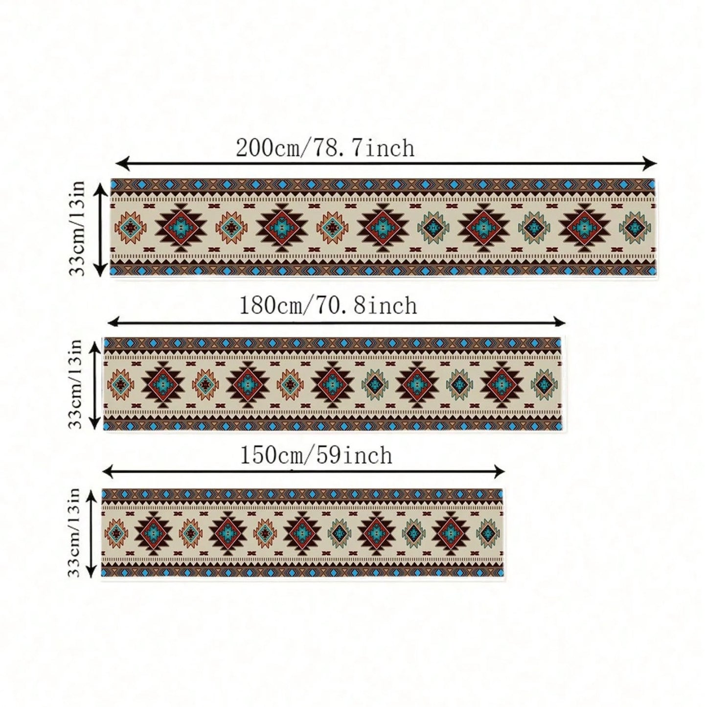Boho Linen Table Runner – Tribal Style Decor