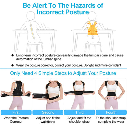 Back & Lumbar Posture Support – For Men & Women