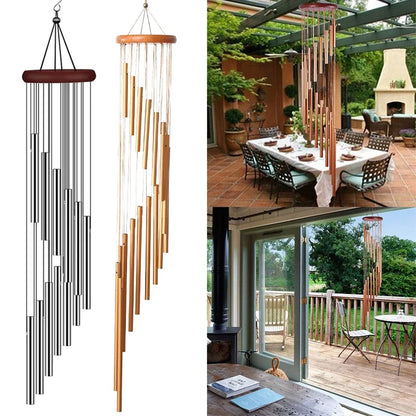 12-Tube Aluminum Wind Chimes with Pine Wood