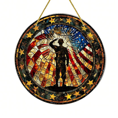 Patriotic Soldier Acrylic Suncatcher